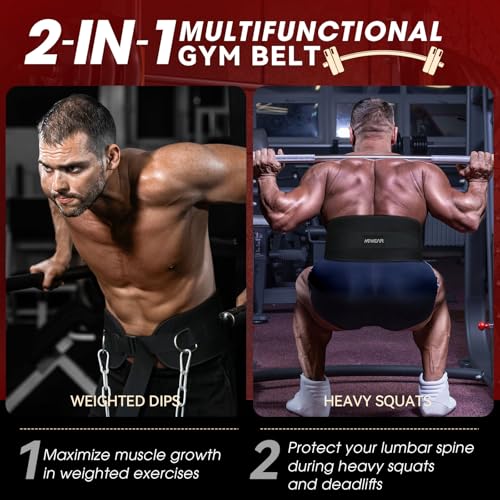 Dip Belt for Weightlifting, Weight Belt with Chain for Pullup, Weight Lifting Belt,Lifting Belt,Powerlifting Gym Belt for Pull Up, Squats, Powerlifting & Deadlift,Dip Belt,Capacity Up to 440 LBS,Waist Adjustable,Deadlifts & Added Weight Training