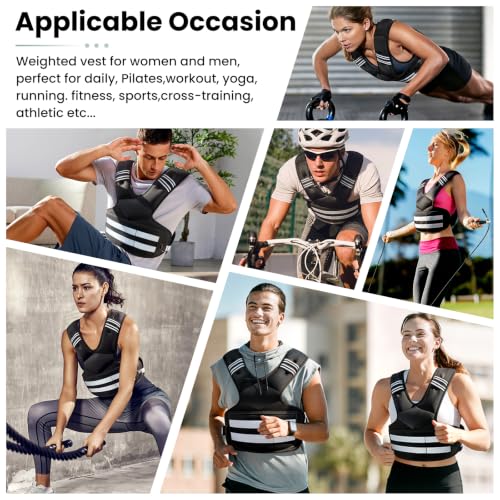 Adjustable Weighted Vest for Women and Men, 4-11lb/11-18lb/20-32lb Vest - size: 20-32 lbs
