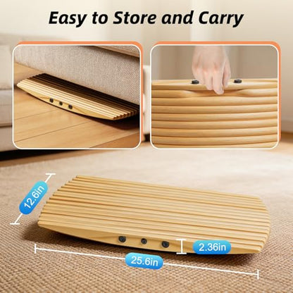 Wooden Balance Board, Non-Slip Wobble Balance Board Trainer for Standing Desk,Core Strength, Surfing, Skateboarding,Rocker Board for Home Gym, Fitness & Indoor Play