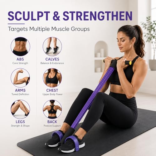 Pedal Resistance Bands with Handles, 21 Fitness Resistance Bands-6 Tube, Resistance Bands with Handles Pedal, Stretch Bands for Exercise Sit Up Exercise Equipment AB Workout Equipment for Women Men