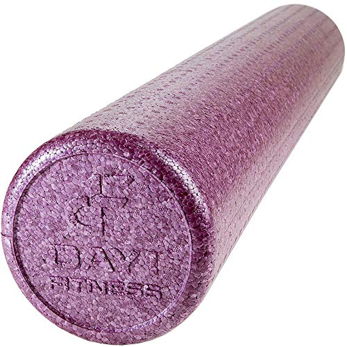 Day 1 Fitness High Density Muscle Foam Rollers - Sports Massage Rollers for Stretching, Physical Therapy, Deep Tissue, Myofascial Release - Ideal for Exercise and Pain Relief – Solid Purple, 36” - color: Solid Purple, size: 36"