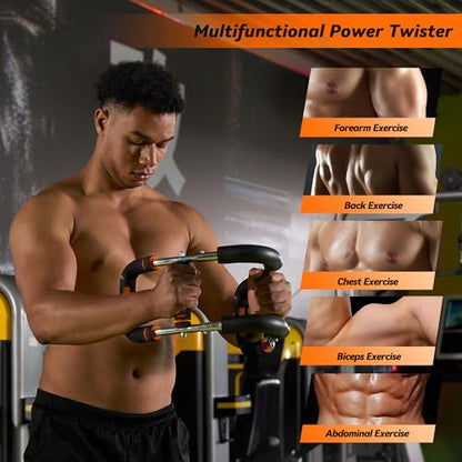 Twister Arm Trainer, Adjustable Chest Workout Equipment with 6 Resistance Levels Springs (30-160 Lbs), Arm Trainer for Men & Women, Detachable Home Gym Fitness Trainer with Anti-Slip Handles - color: Orange 30-60, 90-120, 120-160 lbs