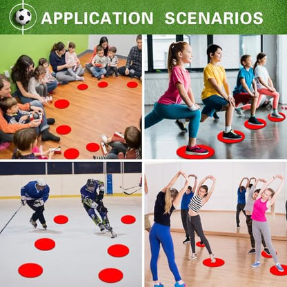 Poly Spot Markers 4inch/9 inch Non-Slip Rubber Agility Markers Flat Field Cones Floor Dots for Football, Soccer, Basketball Training Markers, School Activities, Exercise Drills, Social Distancing - style: 9inch 12Pcs(Red)