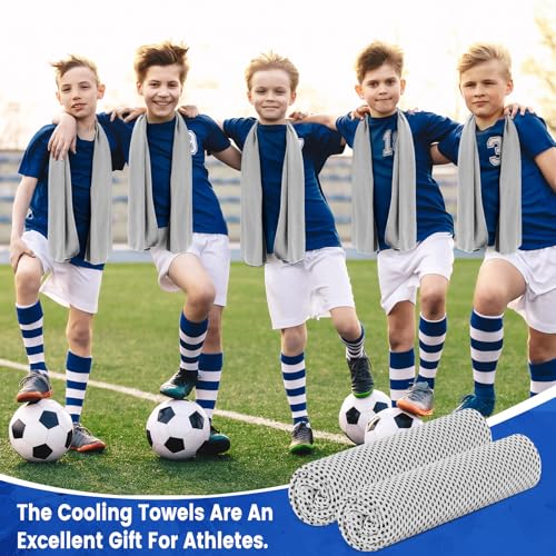 200 Pack Cooling Towels Bulk 40"x12" Cooling Rags for Neck and Face Ice Sweat Towels Breathable Microfiber Workout Cloth for Gym Yoga Golf Sport Running(Grey)