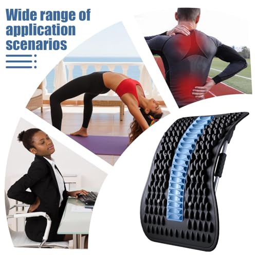 Ergonomic Back Stretcher Device - Multi-Level Arch Spine Alignment and Muscle Relief Support, Yoga and Stretching Tool | Suitable for Home, Office, Physical Sessions - color: Black Blue