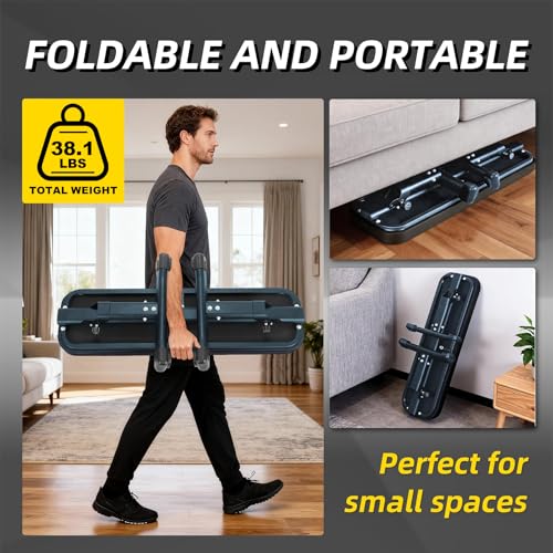 Flat Weight Bench, 2.4 Inch Thick Pad Workout Bench 660 LBS Bench Press Exercise Equipment for Home Gym Strength Weight Training