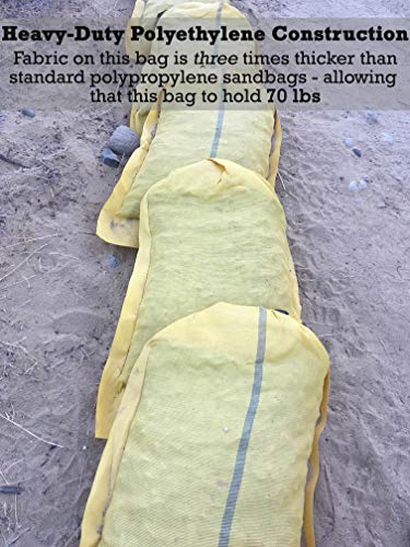 Sandbaggy - 14" x 26" Long-Lasting Sandbags - Yellow Color - Lasts 1-2 Yrs - Monofilament (Pack of 5) - size: Pack of 5