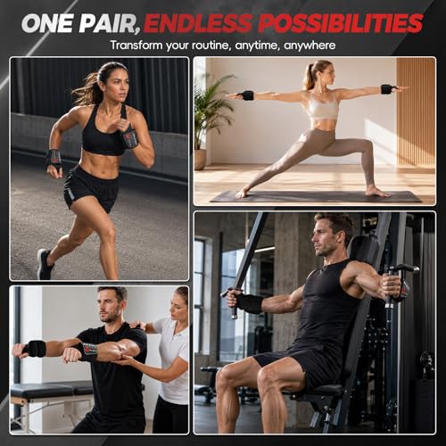 Wrist Weights with Thumb Loops Lock for Men Women, Ankle Weights Weighted Gloves for Running Strength Training Walking Exercises(Available in 2.2lb*2 or 4.4lb*2) - size: 2.2lbs x 2
