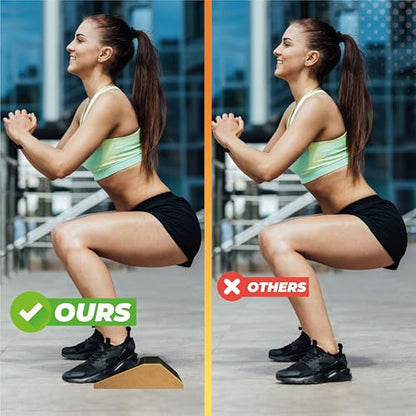 Slant Board for Calf Stretching & Squat Wedge + Ankle Resistance Bands – Glute & Leg Workout Equipment for Women – Booty Trainer Kit with Blocks, Bands & Towels – At Home Gym Set