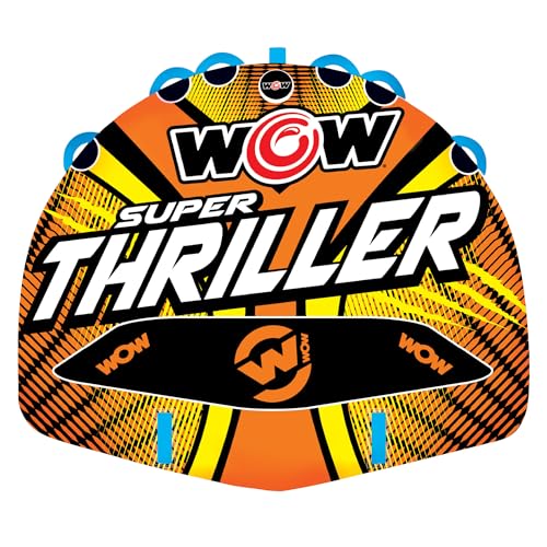 Wow Sports Thriller Towable Deck Tube for Boating Adults, Tubing Boat Inflatable for Water Sports - size: 3 person