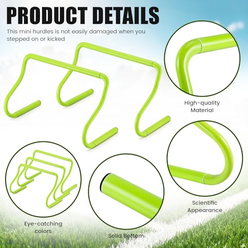 Seenelling 16 Pcs 12" Speed Agility Training Hurdles Large Size Detachable Agility Hurdles Hurdles Training Equipment Set for Athletes Soccer Basketball - color: Green
