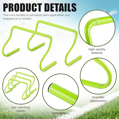 Seenelling 16 Pcs 12" Speed Agility Training Hurdles Large Size Detachable Agility Hurdles Hurdles Training Equipment Set for Athletes Soccer Basketball - color: Green