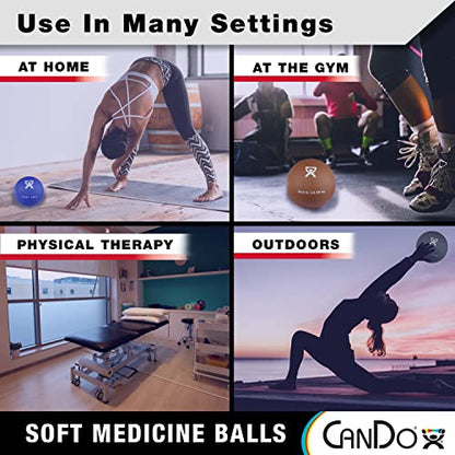 CanDo Soft Medicine Ball 5" Diameter 2lb Yellow Exercise Ball for Physical Therapy and Fitness Exercises, Easy Grip Rubber Weighted Ball for Workouts - size: 2 Pound