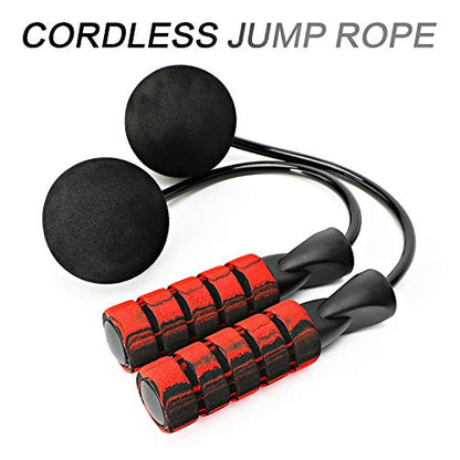 Jump Rope, Training Ropeless Skipping Rope for Fitness, Adjustable Weighted Cordless Jump Rope for Men and Women