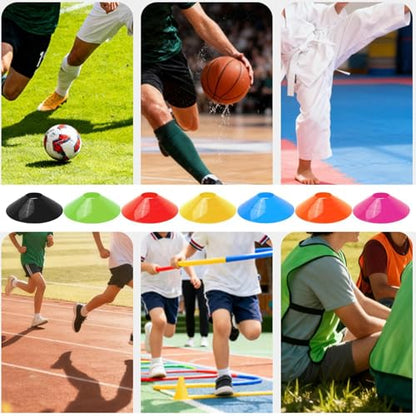 Soccer Cones for Training, Portable Stackable Multifunctional Equipment - Soccer Cones with Holder,for Football Basketball Baseball Training Practice Drills Workout