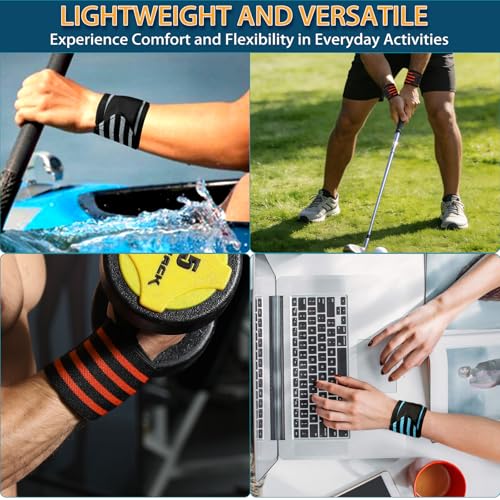 Wrist Wraps 18" Thumb Loop Straps for Powerlifting & Bench Press - color: Orange