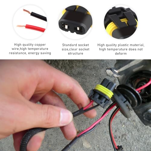 4 PCS 9005 9006 9012 HB3 HB4 Female Adapter Wiring Harness Sockets, Auto Wire Connector for Headlights Fog Lights, Headlamp Harness Connector Replacement, Car Accessories - style: 4 PCS