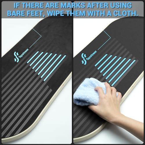 Sportneer Balance Board 7 Modes Wobble Board with Adjustable Stoppers Exercise Balancing Stability Trainer for Improve Balance, Surf Trainer & Physical Therapy - Roller and 2.8'' Ball Included
