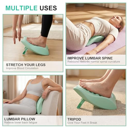 Calf Stretch Board & Back Stretcher – Adjustable Slant Board,Lumbar Pillow,and Foot Rest 4-in-1 for Deep Muscle Relief,Post-Workout Recovery and Injury Prevention