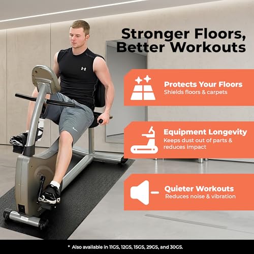 SuperMats Made in U.S.A. for Indoor Cycles Recumbent Bikes Upright Exercise Bikes and Steppers