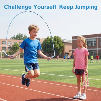 10 Pack Beaded Jump Rope for Kids, Upgraded Segmented Jumping Rope with Soft Anti-slip Handles Tangle-Free Segmented Jump Rope Adjustable Skipping Rope Speed Rope for Men & Women