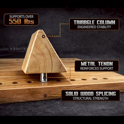 Family-Safe Non-Slip Solid Wooden Slant Board | Professional Incline Board for Seniors' Rehab, Kids' Balance & Calf Stretching