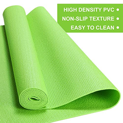 3 mm Thick Yoga Mat Bulk, Non Slip Exercise Workout Fitness Pad for Women Men, Gym Home Yoga Pilates, Easy to Clean, Sturdy PVC