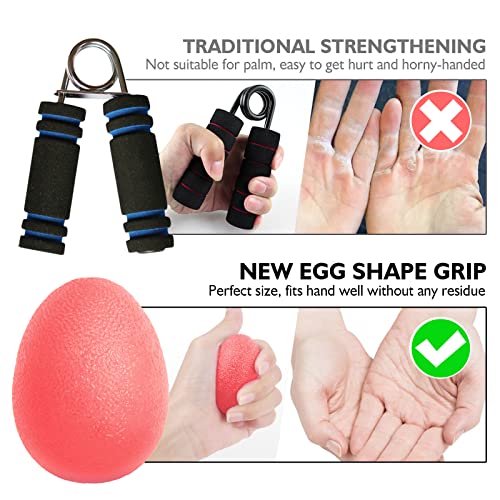 Peradix Hand Grip Strength Trainer, Stress Relief Ball, Wrist Rehab Therapy Hand Grip Equipment Ball Squishy Tools - Set of 3 Finger Resistance Exercise Squeezer