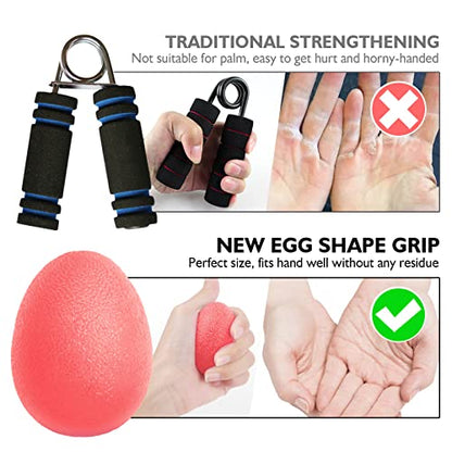 Peradix Hand Grip Strength Trainer, Stress Relief Ball, Wrist Rehab Therapy Hand Grip Equipment Ball Squishy Tools - Set of 3 Finger Resistance Exercise Squeezer
