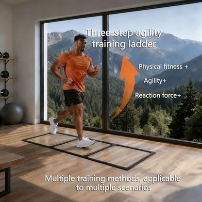 Agility Ladder , Speed Ladder for Football, Basketball , Soft Elastic Training Ladder for Footwork , Portable & Non-Slip Agility Football Training Equipment for Speed Practice and Movement Exercises