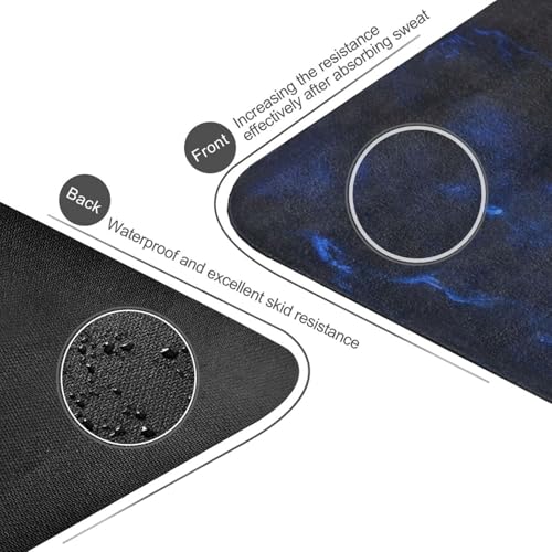 Kigai Travel Yoga Mat 71" x 24" Non Slip Natural Rubber Foldable Exercise Mat Ultra Thin 1.5mm Lightweight for Fitness, Pilates & Home Workout, Blue Lightning
