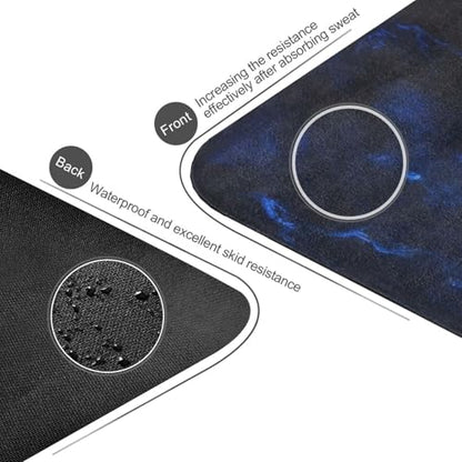 Kigai Travel Yoga Mat 71" x 24" Non Slip Natural Rubber Foldable Exercise Mat Ultra Thin 1.5mm Lightweight for Fitness, Pilates & Home Workout, Blue Lightning