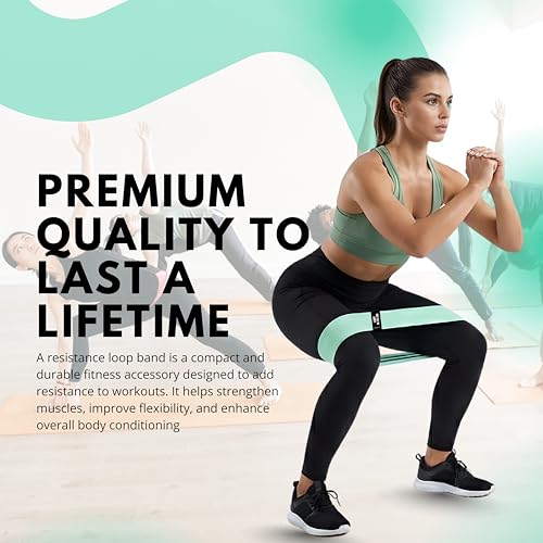 Fabric Resistance Bands for Squats, Glutes & Legs – 3‑Level Non‑Slip Booty Bands Set – Thick Loop Bands for Women & Men – Home Workout, Pilates & Yoga
