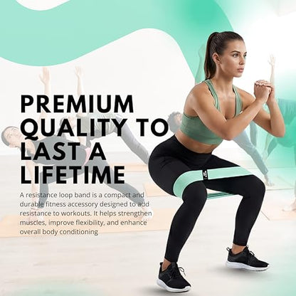 Fabric Resistance Bands for Squats, Glutes & Legs – 3‑Level Non‑Slip Booty Bands Set – Thick Loop Bands for Women & Men – Home Workout, Pilates & Yoga