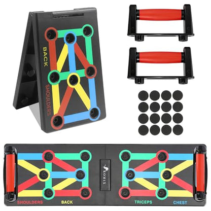 ROMIX Push Up Board for Men, Foldable Push Up Board, Multifunctional Pushup Stand, Muscle Board Rack Professional Strength Training Equipment for Man and Women at Home Gym Chest/Back/Abs Training
