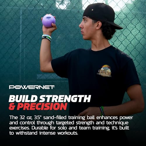 PowerNet Power Plyometrics Weighted Training Ball, Softball & Baseball Training Equipment, Weighted Baseballs to Increase Throwing Velocity - style: 32 OZ Ball Only
