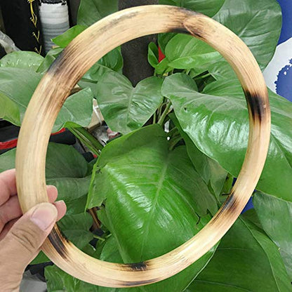 Wing Chun Ring Kung Fu Martial Arts Hand Strength Training Equipment Natural Wood Rattan Stainless Steel Ring for Exercise - color: Rattan 2