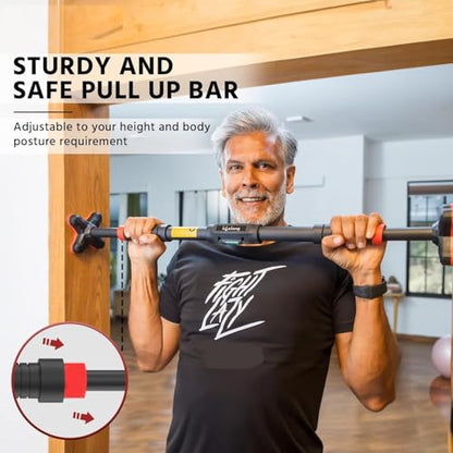 Adjustable Pull Up Bar for Home, Wall Mounted without Screws, Door Pull up bar