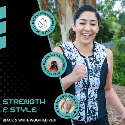 Challenge Weighted Workoutwear Weighted Vest for Women - 4 lb Body Weight Vest with Flexible Thin Weights - Removable Weights for Walking, Running, Cardio, Strength Training, Weight Loss