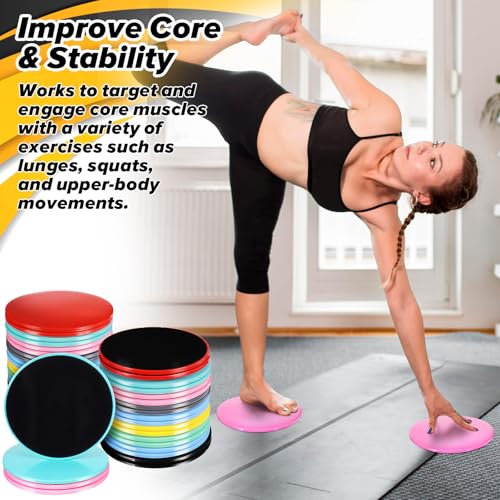 Lemecima 20 pcs Core Sliders Bulk Exercise Glider Discs Gifts for Group Training Classes Fitness Slider Workout Dual Sided AB Pads for HIIT Gym Carpet Hardwood Floor