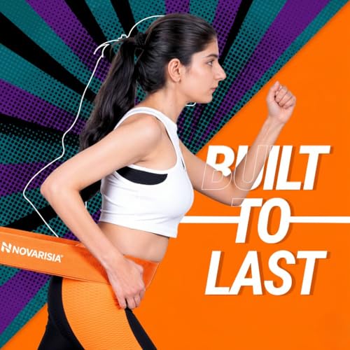 76 Inches Long Heavy Fabric Resistance Bands for Women and Men - Non-Slip, Durable Exercise Bands for Stretching, Yoga, Home Fitness - color: 76 Inch Cosmic Orange