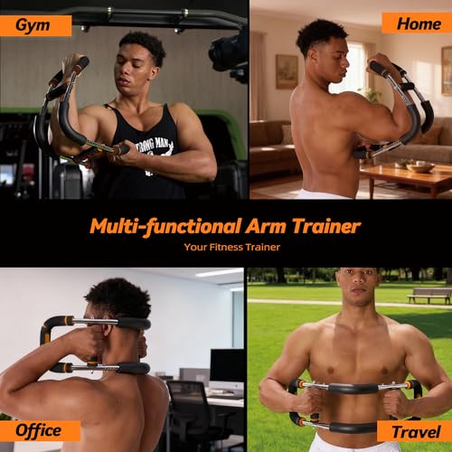 Twister Arm Trainer, Adjustable Chest Workout Equipment with 6 Resistance Levels Springs (30-160 Lbs), Arm Trainer for Men & Women, Detachable Home Gym Fitness Trainer with Anti-Slip Handles - color: Orange 30-60, 90-120, 120-160 lbs