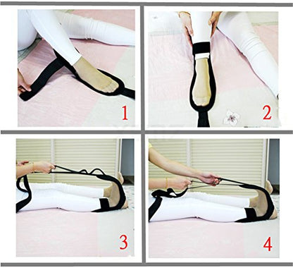 Yoga Stretch Strap, Physical Therapy Belt with Loops, Adjustable Hamstring Leg Stretcher Bands, Fitness Flexibility Stretching Recovery Ropes, for Rehab Workout Pilates Dance Gymnastics