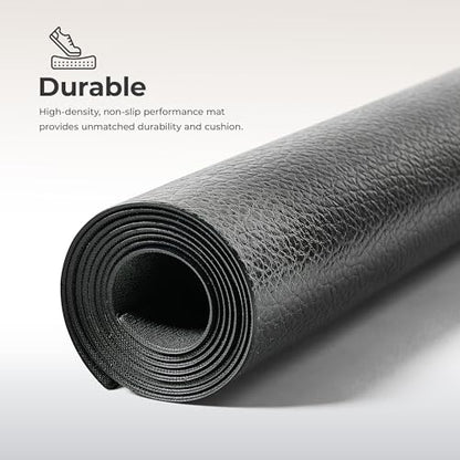 Sunny Health & Fitness Equipment Mats, Home Gym Floor Protection, 4 Sizes - style: Large 90”