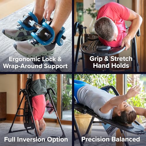 TEETER EP-560 Inversion Table w/Accessories for Back Pain Relief - FDA - Registered, UL Safety Certified, 300 lb Capacity, Designed & Patented in USA - style: EP-560 Heat & Vibration