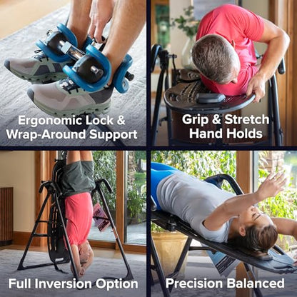 TEETER EP-560 Inversion Table w/Accessories for Back Pain Relief - FDA - Registered, UL Safety Certified, 300 lb Capacity, Designed & Patented in USA - style: EP-560 Heat & Vibration