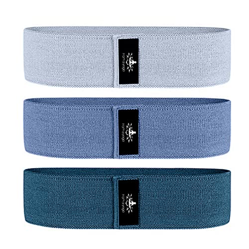 Large Resistance Band,14.5" x3.15",Fabric Exercise Loop Bands with Instruction Guide and Carry Bag, Set of 3.