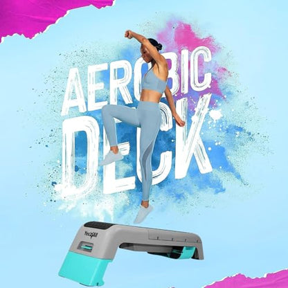Yes4All Multifunctional Aerobic Deck - Versatile Fitness Station, Weight Bench, Aerobic Stepper, Plyometrics Box for Cardio Workouts and Strength Training - color: B. Blue/Grey