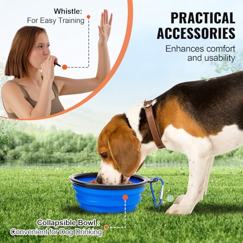 VEVOR Dog Agility Training Equipment, Dog Agility Course Backyard Set with Adjustable High Hurdles,6 Weave Poles,Tunnel,Jump Ring,Pause Box,Whistle,Foldable Bowl,Storage Bag, Puppy Obstacle Course Kit - size: 7 Pcs Training Set