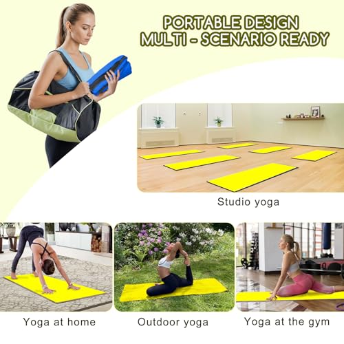 Hot Yoga Towel Set (2-Pack) – Super Absorbent, Skidless Sweat Towel for Hot Pilates, Bikram & Fitness - color: Yellow